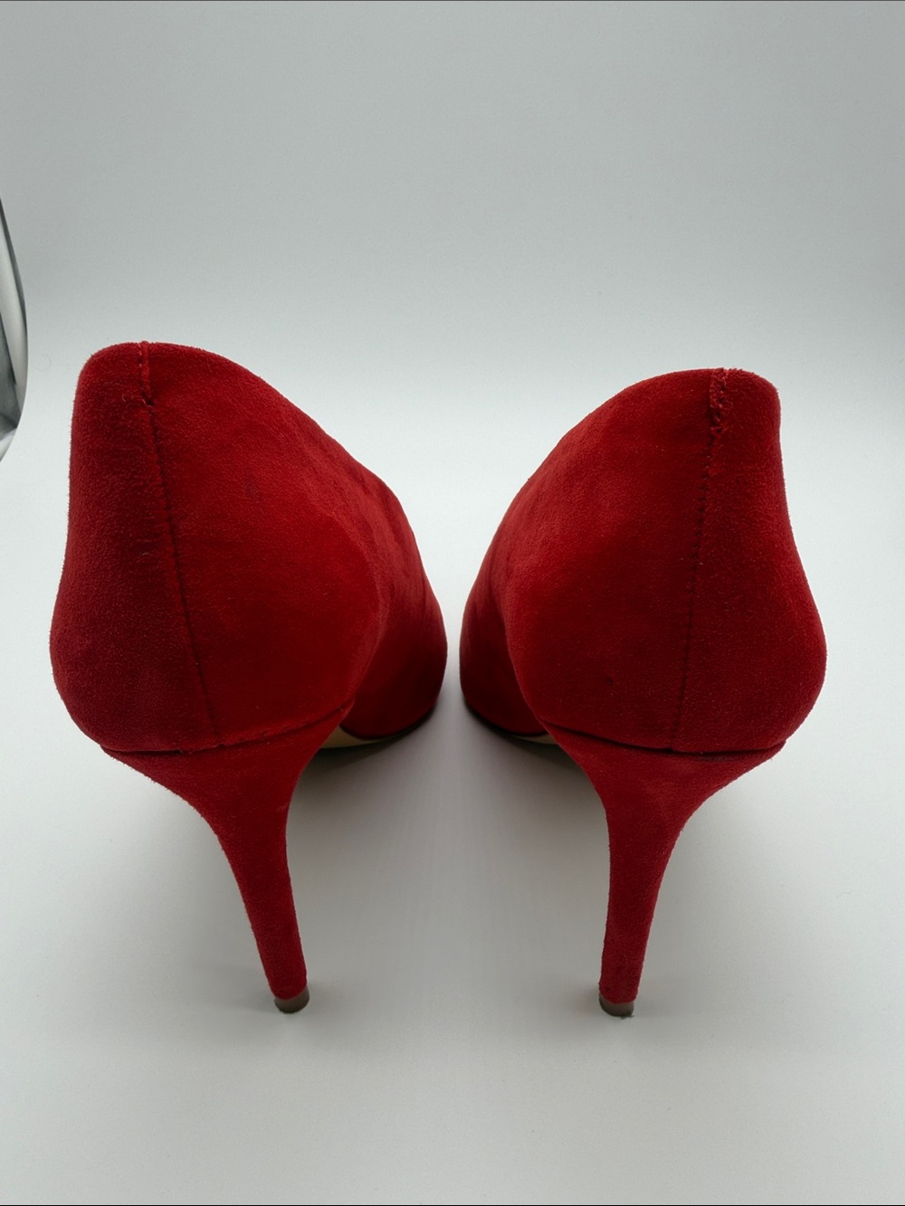 Vince Camuto Red Suede Pointed-Toe Kitten Heels - Picture 7 of 7